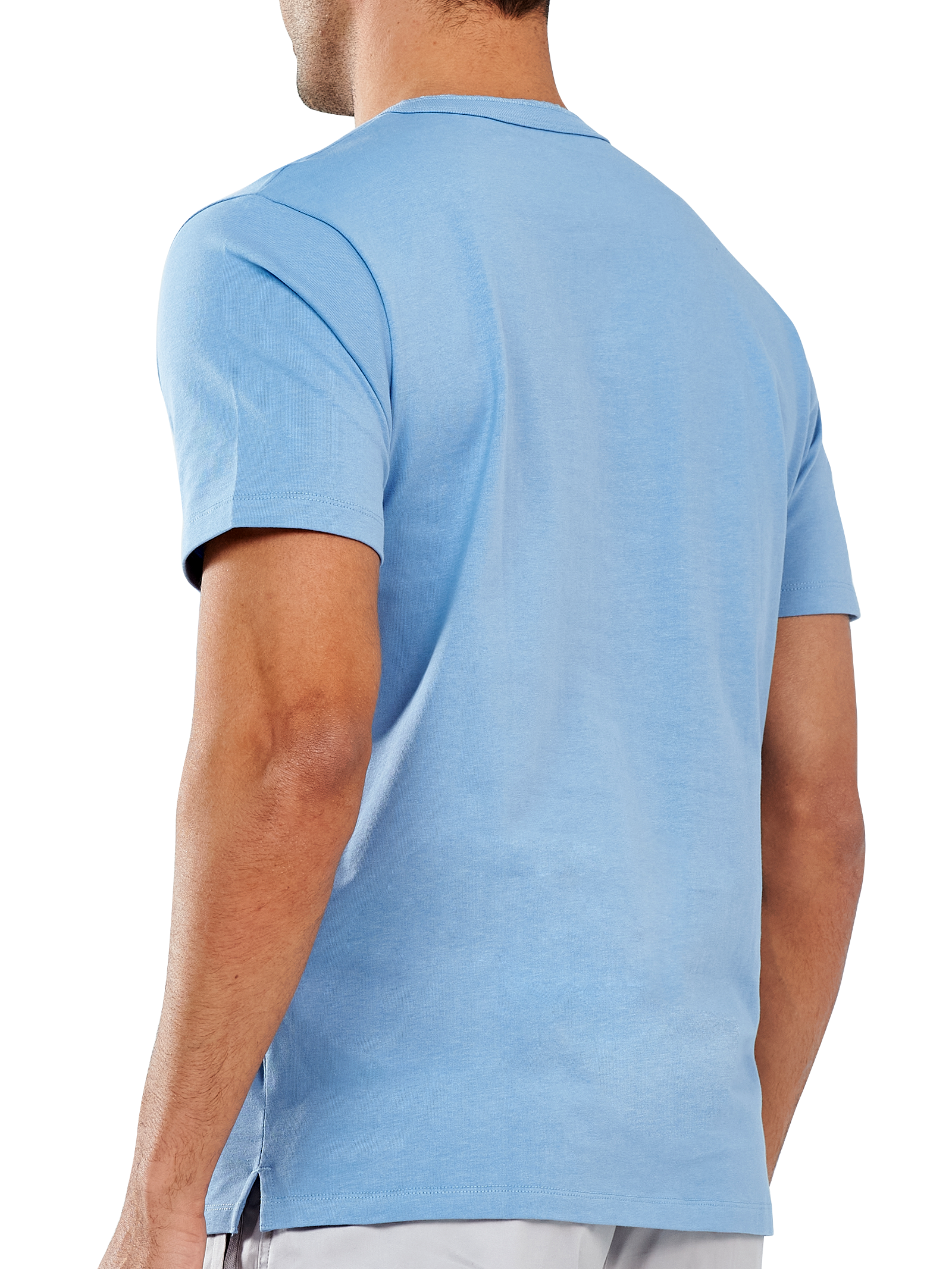 Men's Casual Henley T Shirts Cotton Crewneck Short Sleeve with Button