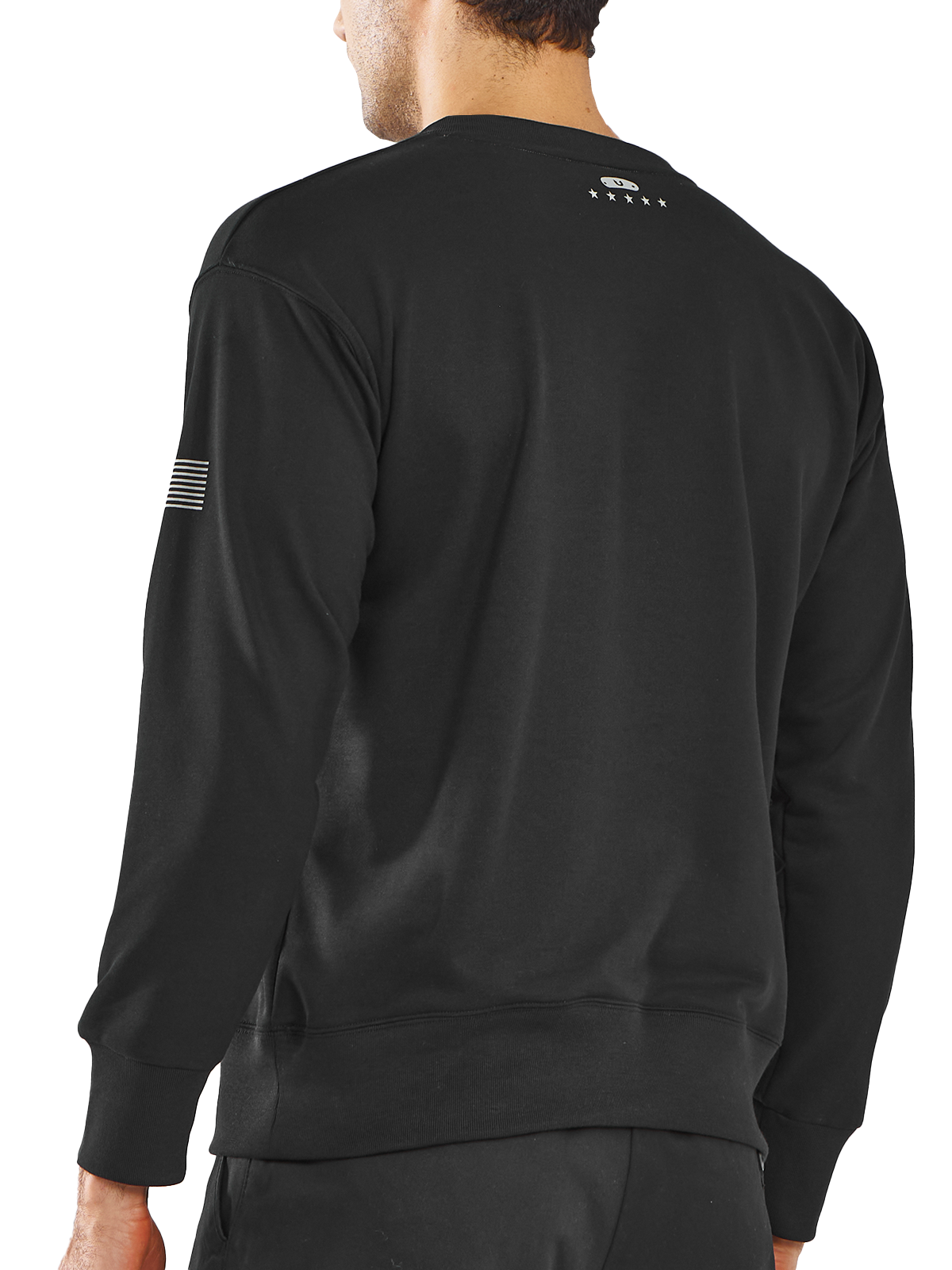 Northyard Men's Black Cotton Long Sleeve Crewneck Golf Sport Fitness Casual Sweatshirt Back