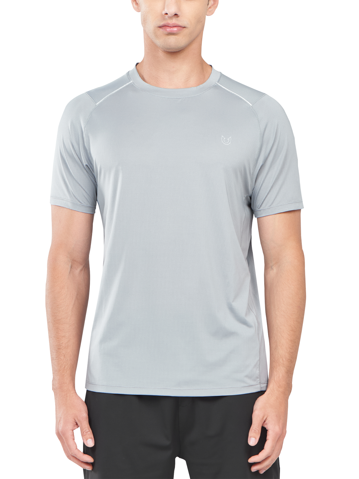 Northyard Men's Light Grey Gym Compression T Shirts Breathable Wicking for Workout Fitness