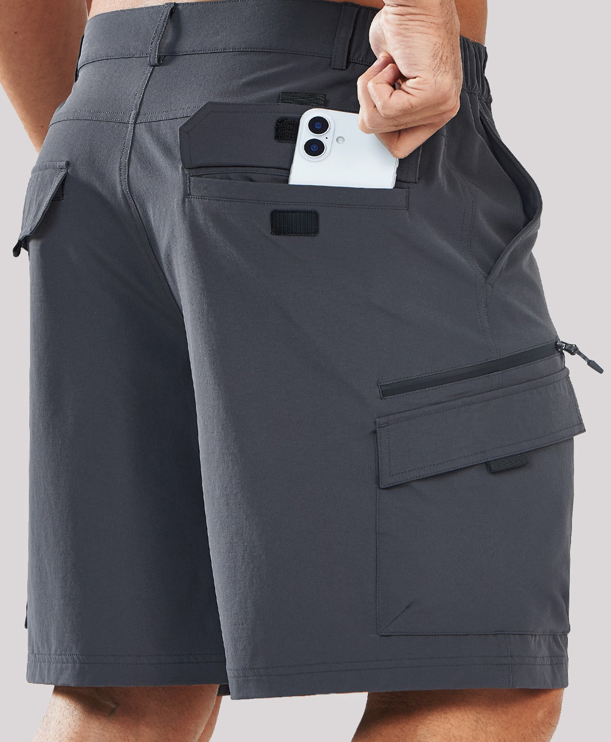 
Men's 9" Lightweight 7-Pocket Cargo Hiking Shorts — Dark Grey