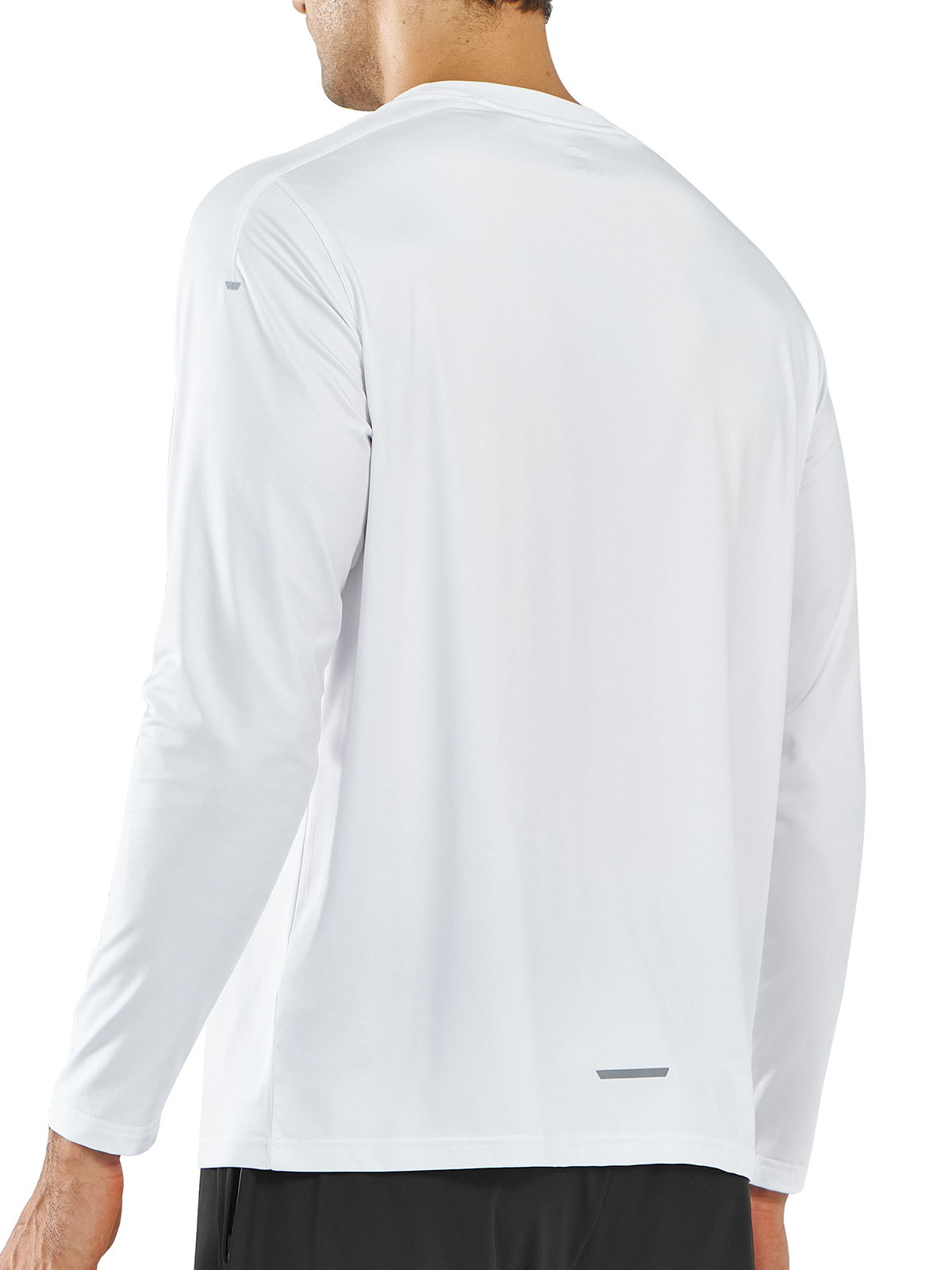 Northyard Men's White Gym Long Sleeve T Shirts Wicking Breathable for Running Fitness Back