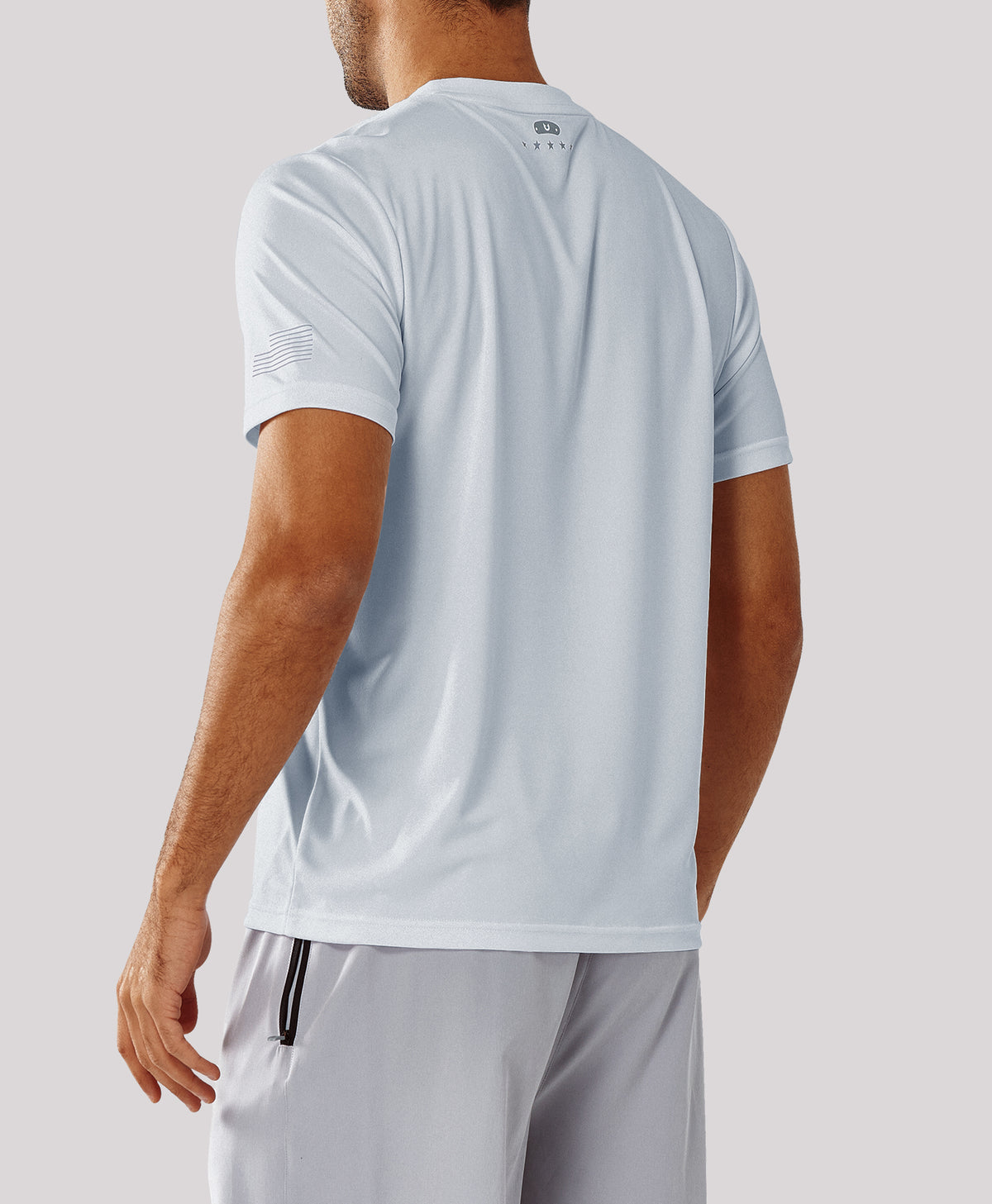 
Men's Athletic Running T-Shirts Short Sleeve Workout Dry fit Gym Sport — Light Grey
