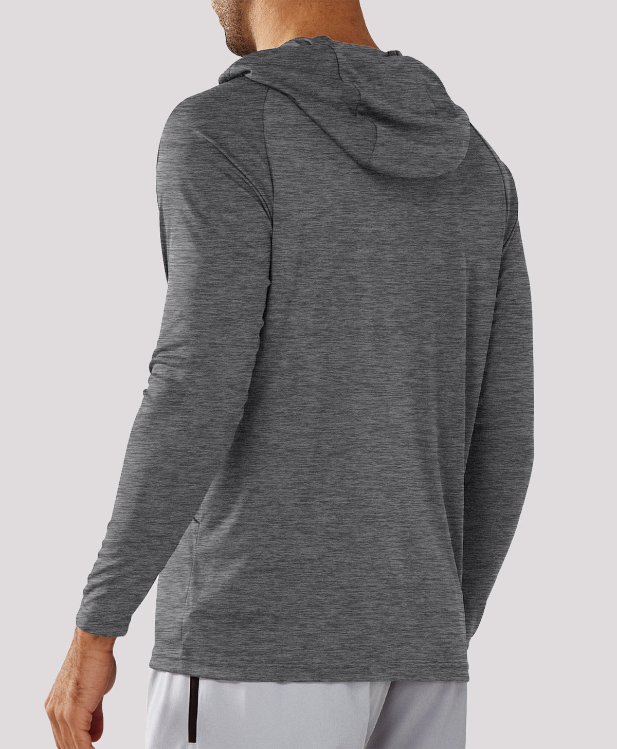 
Men's Fishing Sun Hoodie T Shirt Lightweight Long Sleeve for Workout — Carbon Heather