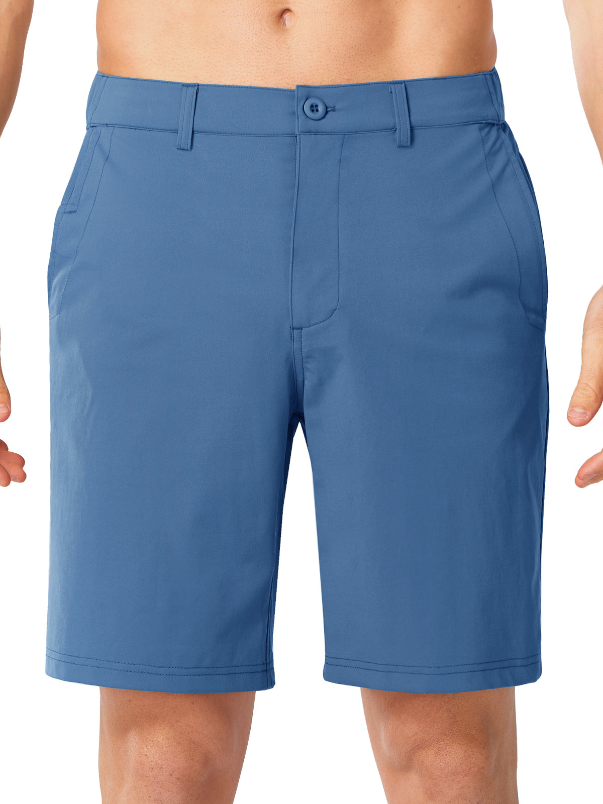 Federalblue Men's 9 Inch Inseam Golf Shorts - Front View Flat Front Performance Trousers