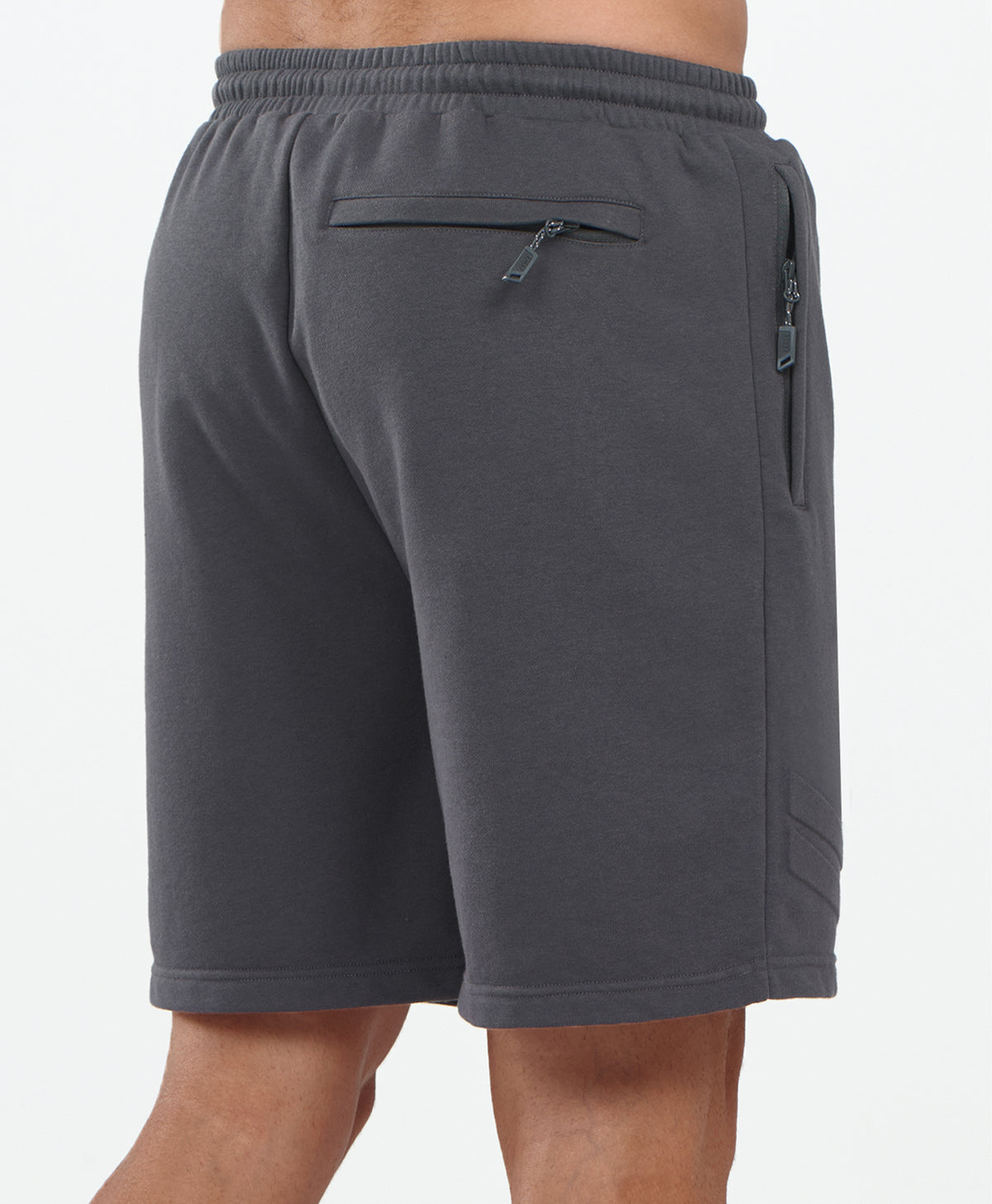 
Men's 7" Soft Cotton Sweat Shorts with Zip Pockets — Dark Grey