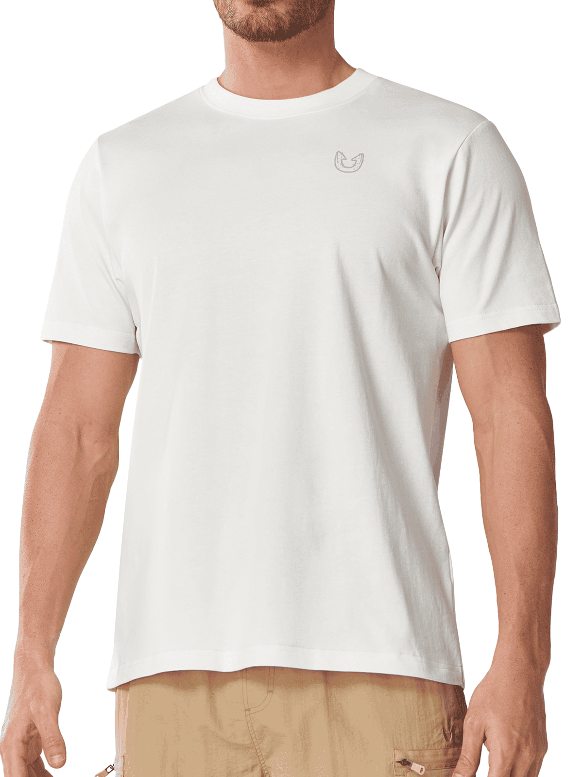 White Men's 100% Cotton Graphic T-Shirt - Front View Relaxed Fit