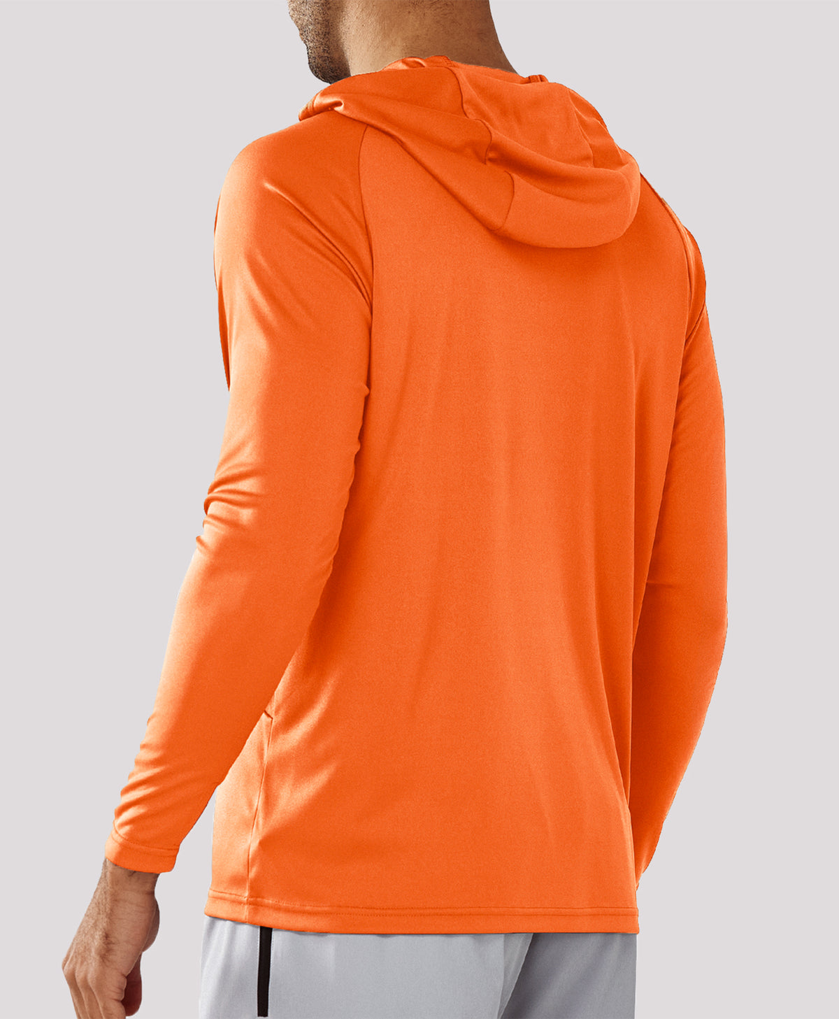 
Men's Fishing Sun Hoodie T Shirt Lightweight Long Sleeve for Workout — Orange