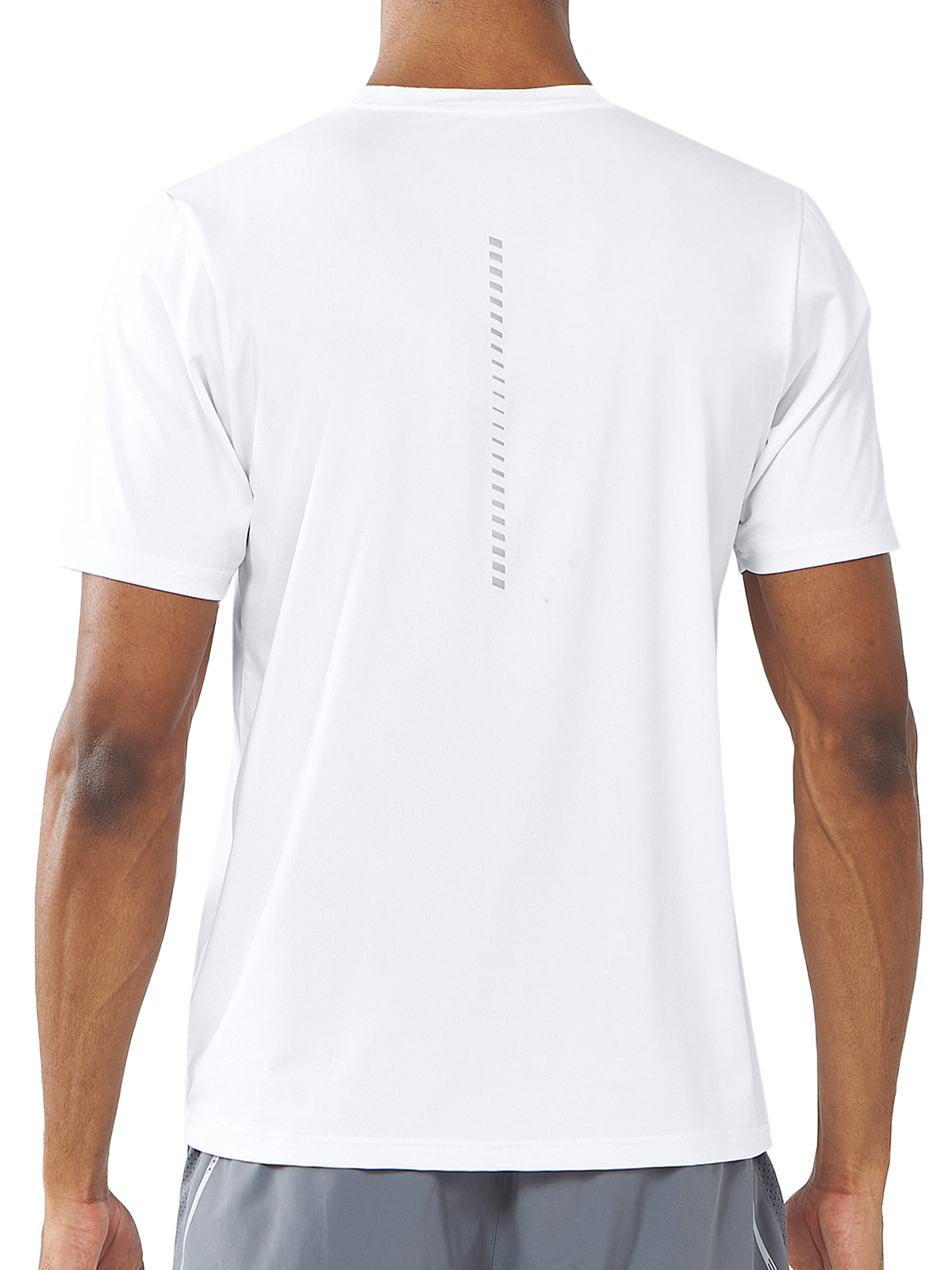 Men's White Pickleball Workout Sweat T-Shirts Moisture Wicking for Gym Sport Back