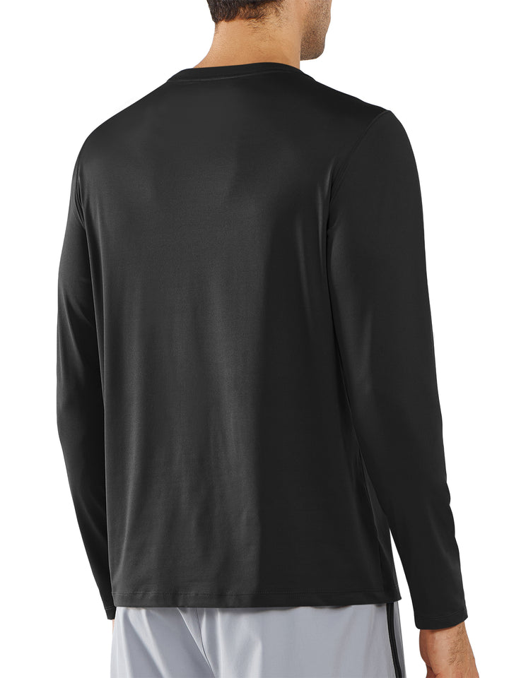 Men's Long Sleeve Compression Gym Shirts Black Back