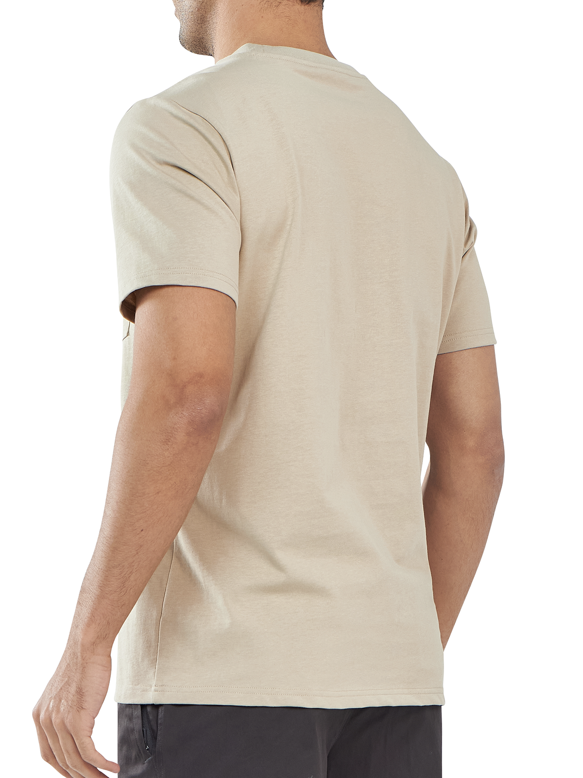 Men's Cotton Crewneck Tee Shirts with Pocket Short Sleeve for Outdoor