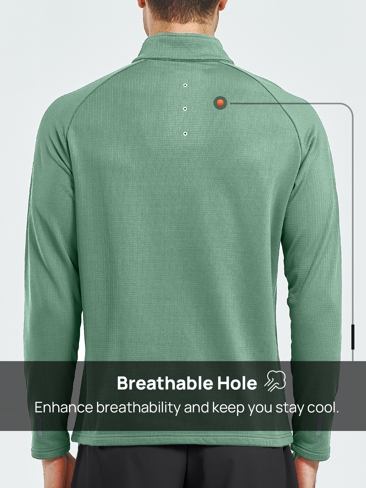Men's Quarter Zip Pullover Fleece Long Sleeve Sweatshirts for Hiking