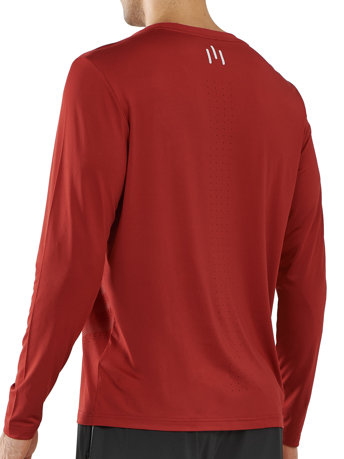 Northyard Men's Red Ochre Moisture Wicking Fishing Shirts Long Sleeve Breathable for Gym Back