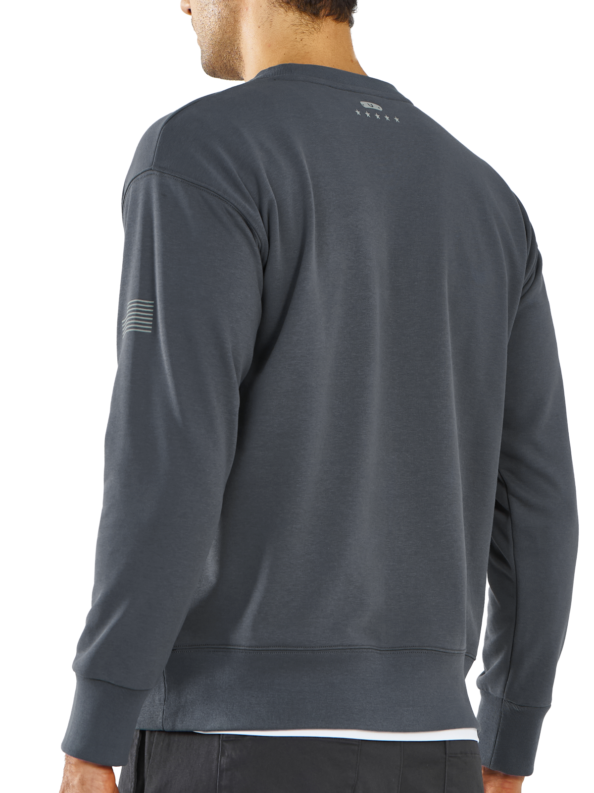 Northyard Men's Dark Grey Cotton Long Sleeve Crewneck Golf Sport Fitness Casual Sweatshirt Back