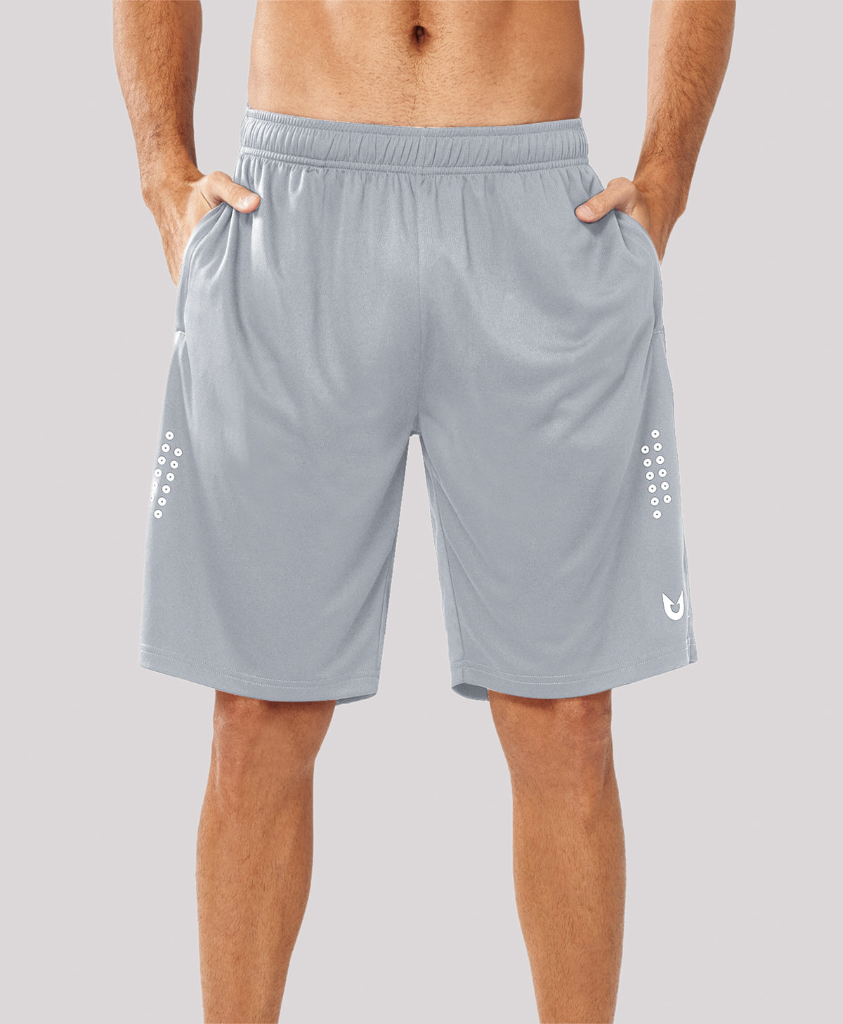 
Men's 10" Breathable Mesh Basketball Athletic Shorts — Light Grey