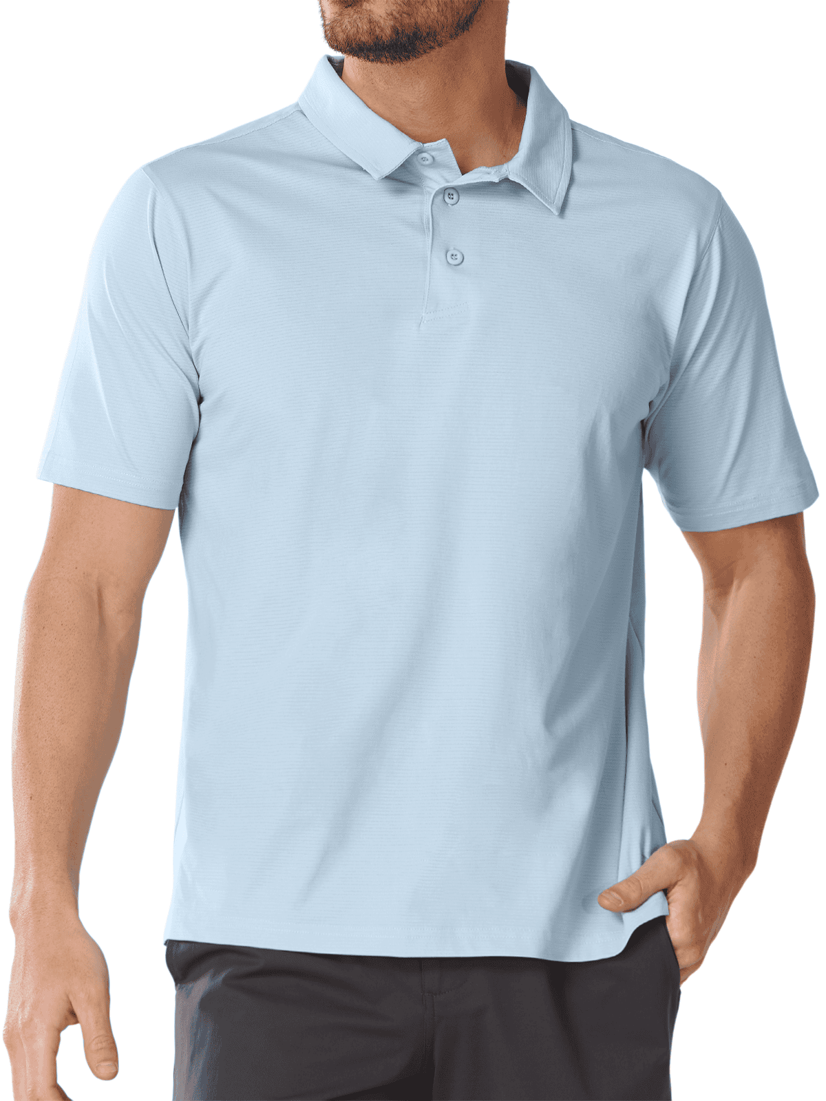 Sky Blue Short Sleeve Casual Work Activewear - Side Profile