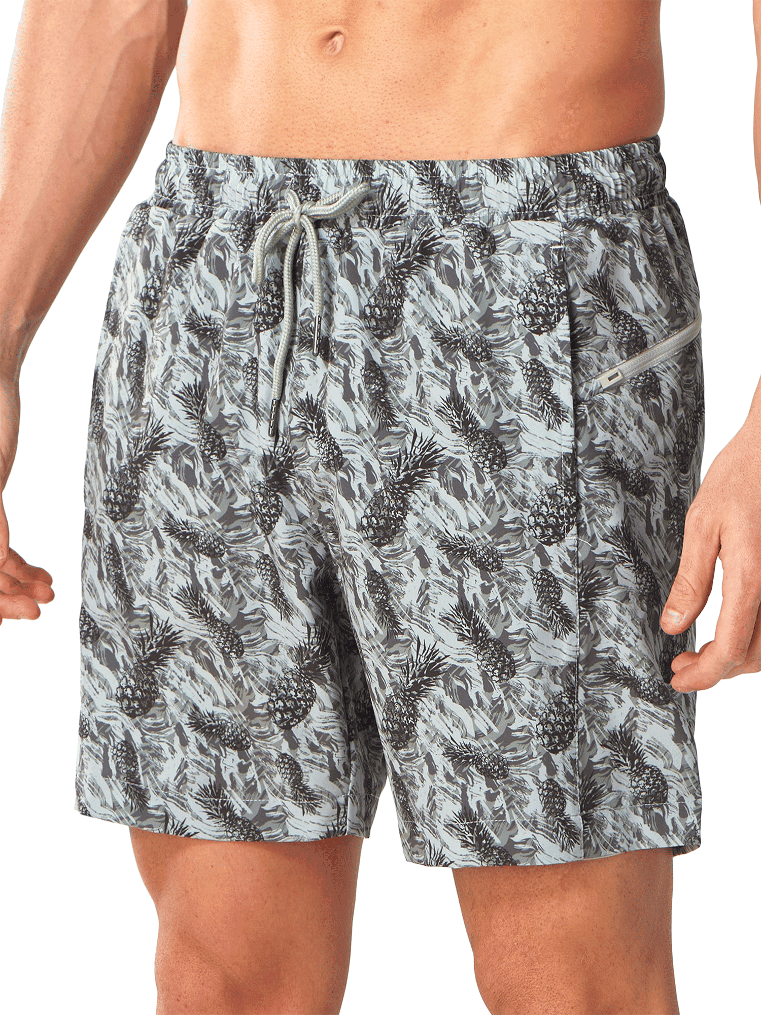 Greypineapple Men's 7" 2-in-1 Quick Dry Swim Trunks - Front View