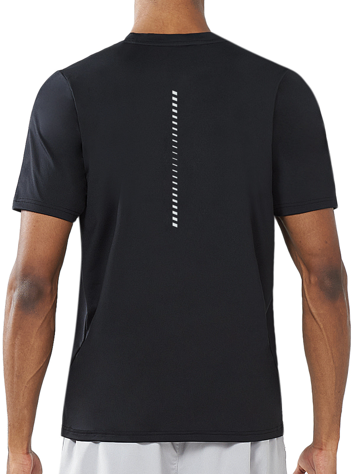 Men's Black Pickleball Workout Sweat T-Shirts Moisture Wicking for Gym Sport Back
