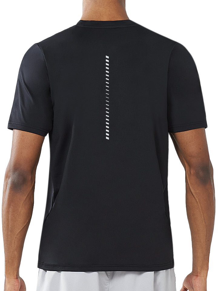 Men's Black Pickleball Workout Sweat T-Shirts Moisture Wicking for Gym Sport Back