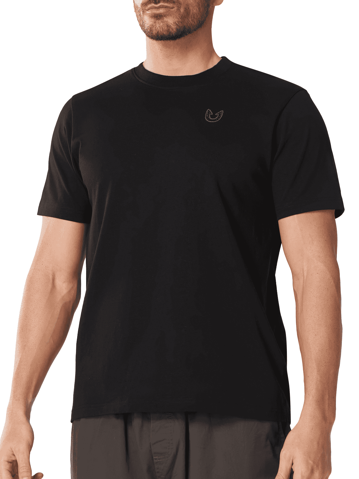 Black Men's 100% Cotton Graphic T-Shirt - Front View Relaxed Fit