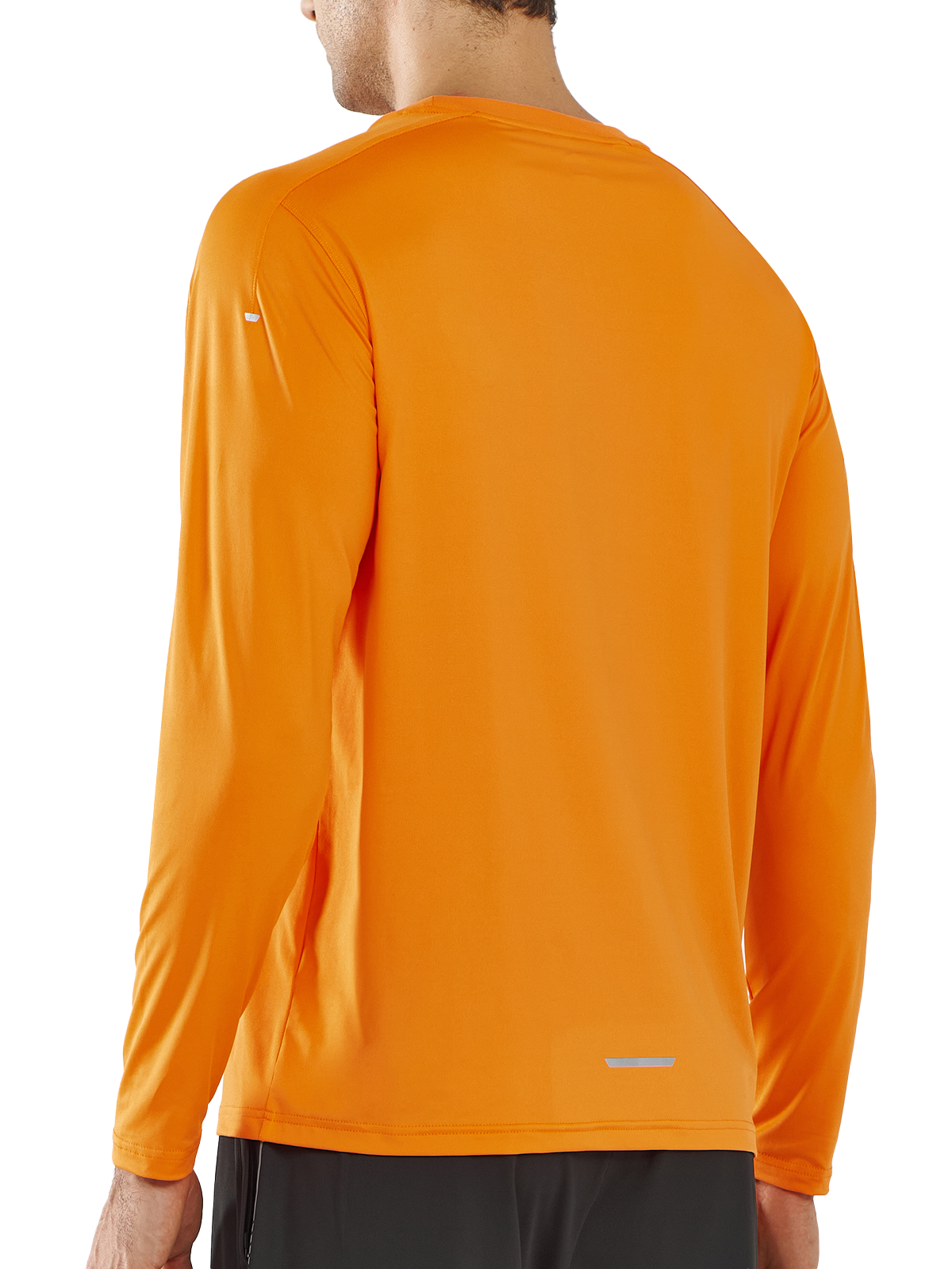 Northyard Men's Orange Gym Long Sleeve T Shirts Wicking Breathable for Running Fitness Back