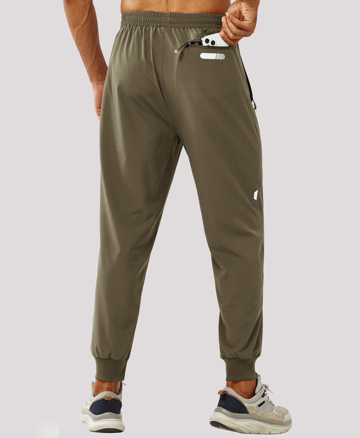 
Men's Lightweight Athletic Joggers Gym Workout Sport Pants for Running — Dark Khaki
