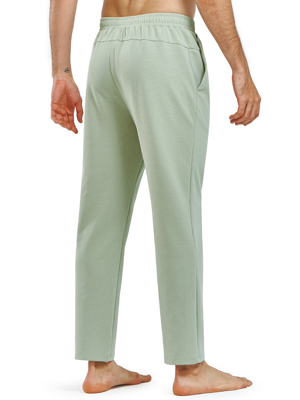 Men's Cotton Yoga Sweatpants Casual Athletic Straight Leg with Pockets