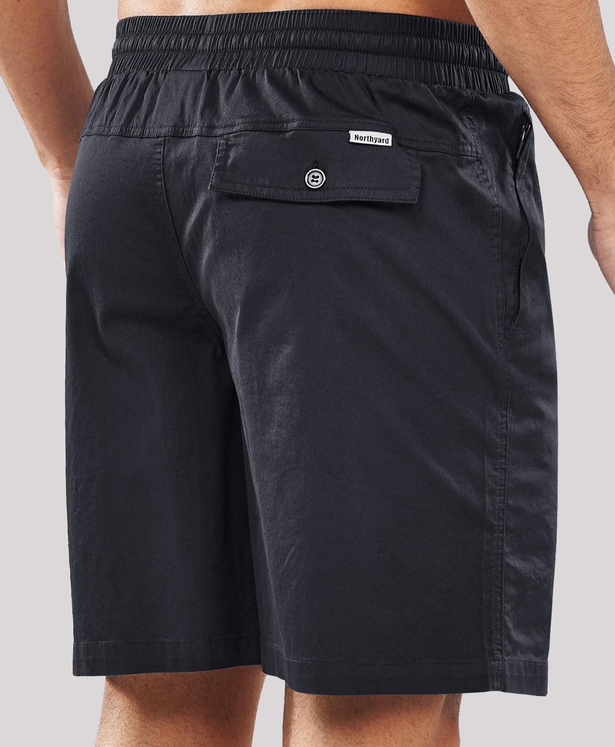 
Men's 9" Cotton Flat Front Hiking Shorts with Zipper Pockets — black