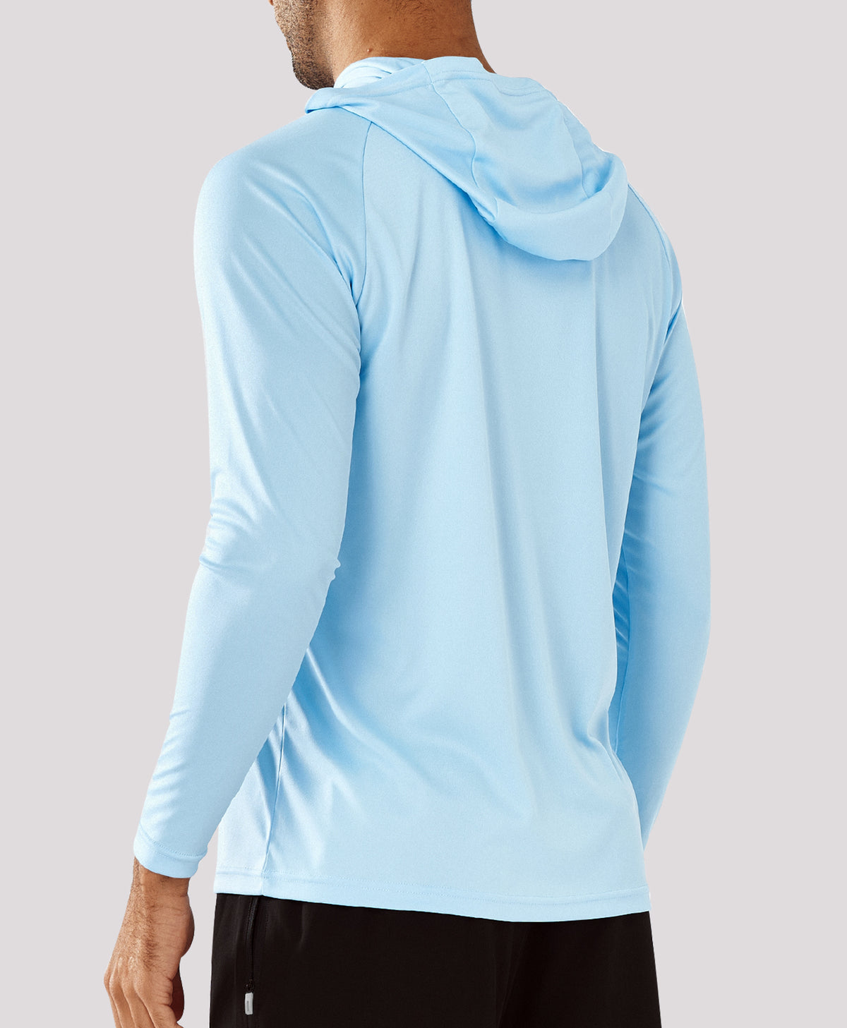 
Men's Fishing Sun Hoodie T Shirt Lightweight Long Sleeve for Workout — Sky Blue