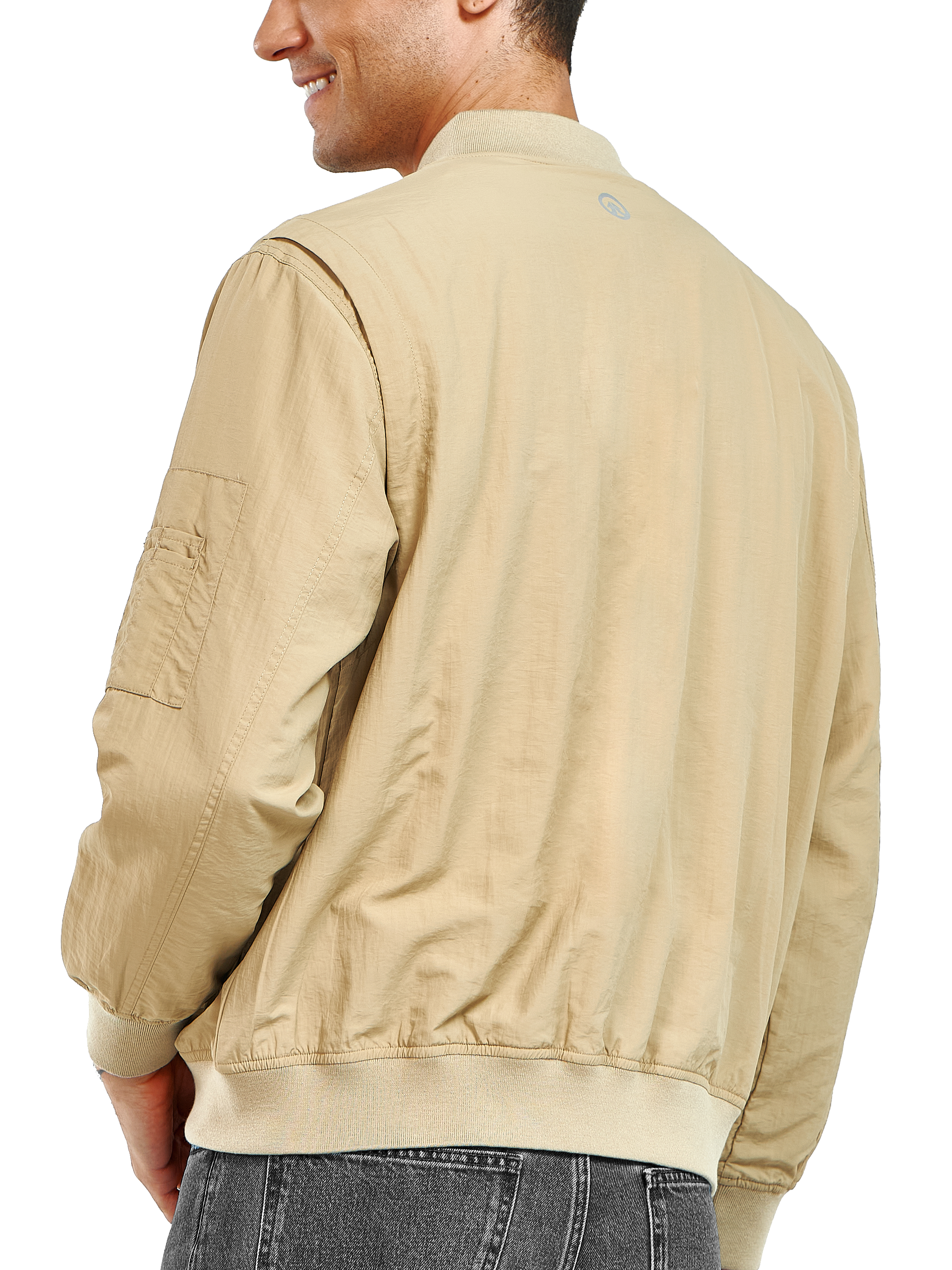 Men's Bomber Jacket Lightweight Casual Windbreaker Zip Up Windproof