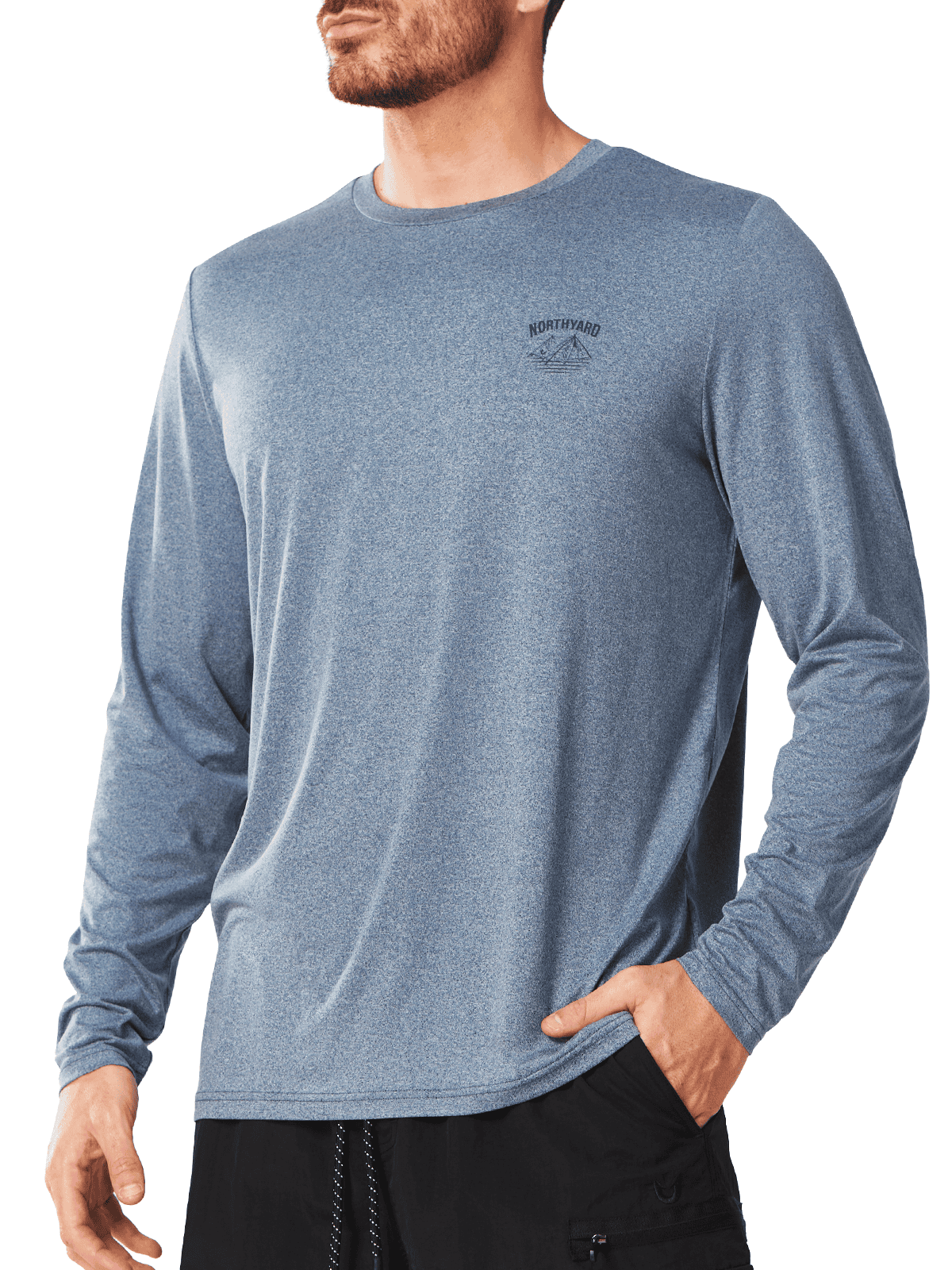 Blueheather Men's UPF 50+ Long Sleeve Sun Protection Shirt - Front View