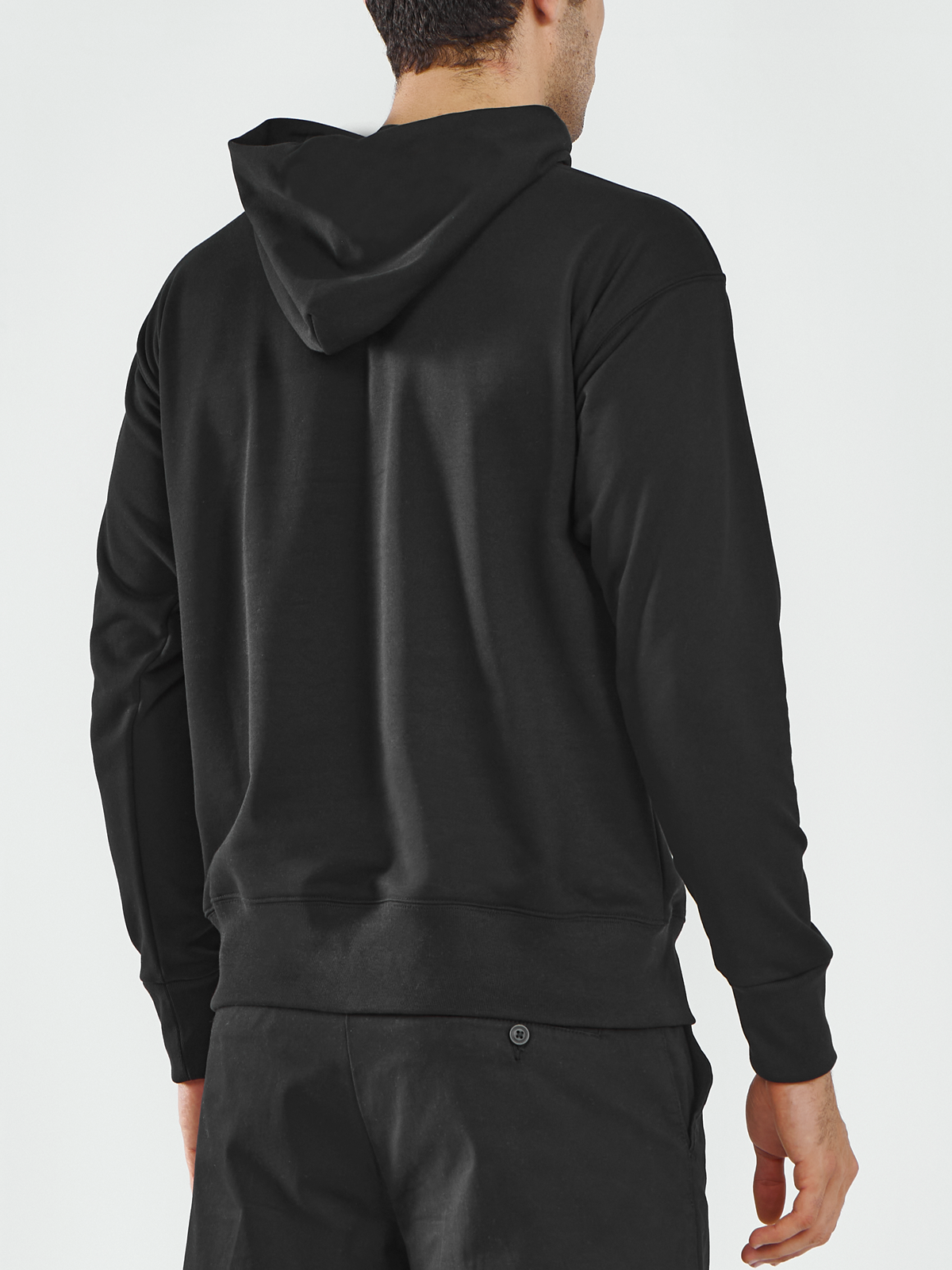 Men's Black Cotton Hoodies Pullover Long Sleeve Athletic Casual Sweatshirts Back