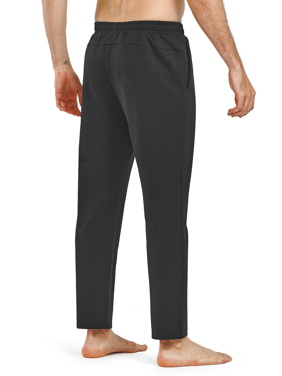 Men's Cotton Yoga Sweatpants Casual Athletic Straight Leg with Pockets