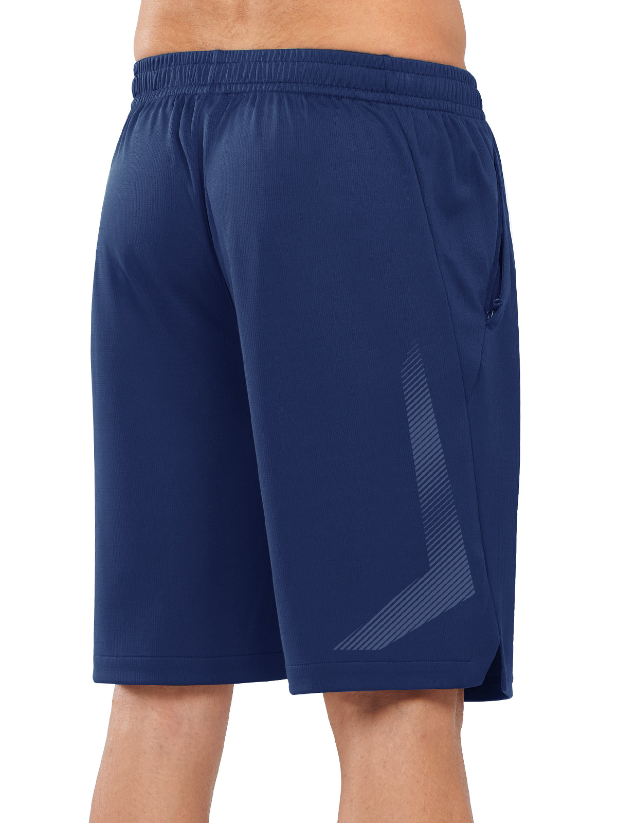 Northyard Men's Dark Blue Tennis 10" Long Mesh Shorts with Pockets for Basketball Workout Back