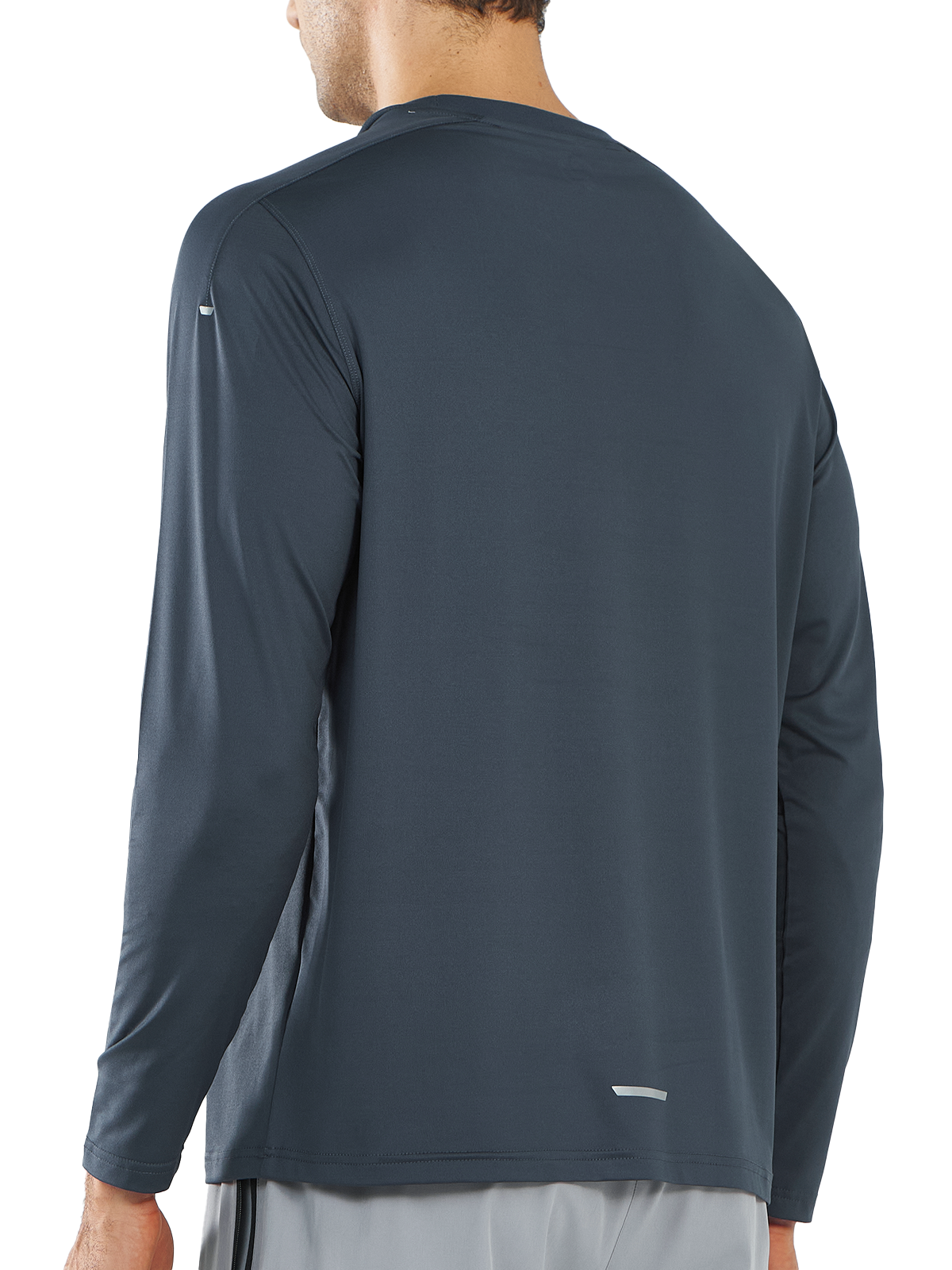 Northyard Men's Cool Grey Gym Long Sleeve T Shirts Wicking Breathable for Running Fitness Back