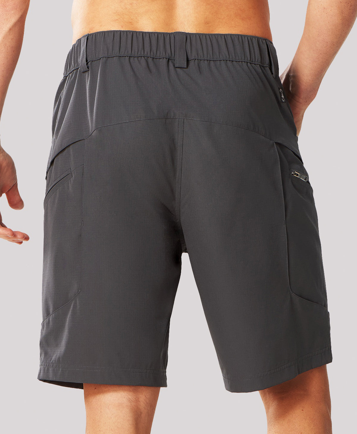 
Men's 9" Water-Resistant 4 Pockets Cargo Hiking Shorts — Dark Grey
