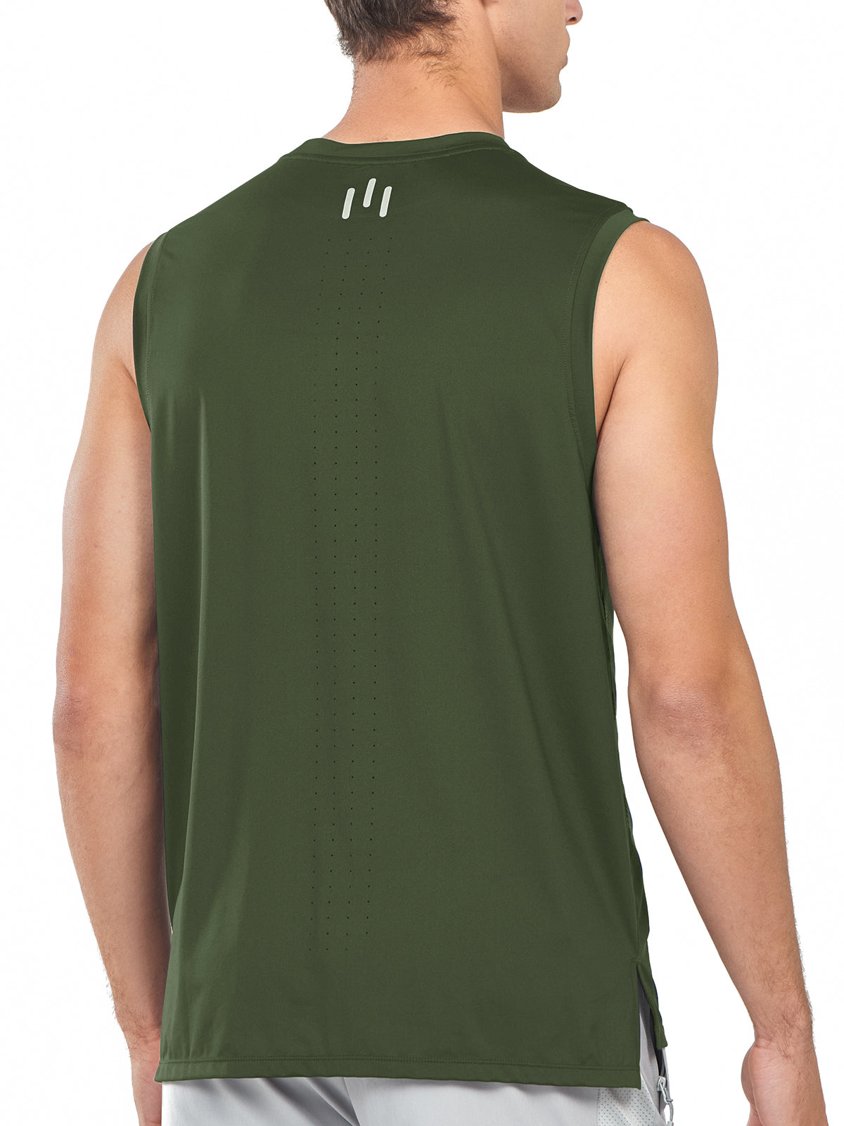 Northyard Men's Army Green Athletic Sleeveless Shirts Dry Fit Workout Tank Tops for Running Back
