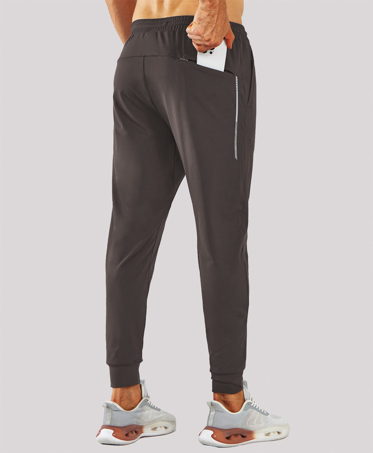 
Men's MotionFlex Tapered Joggers with Zipper Pockets — Brown