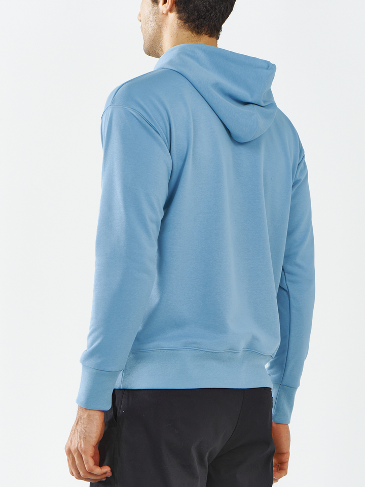 Men's Blue Bell Cotton Hoodies Pullover Long Sleeve Athletic Casual Sweatshirts Back