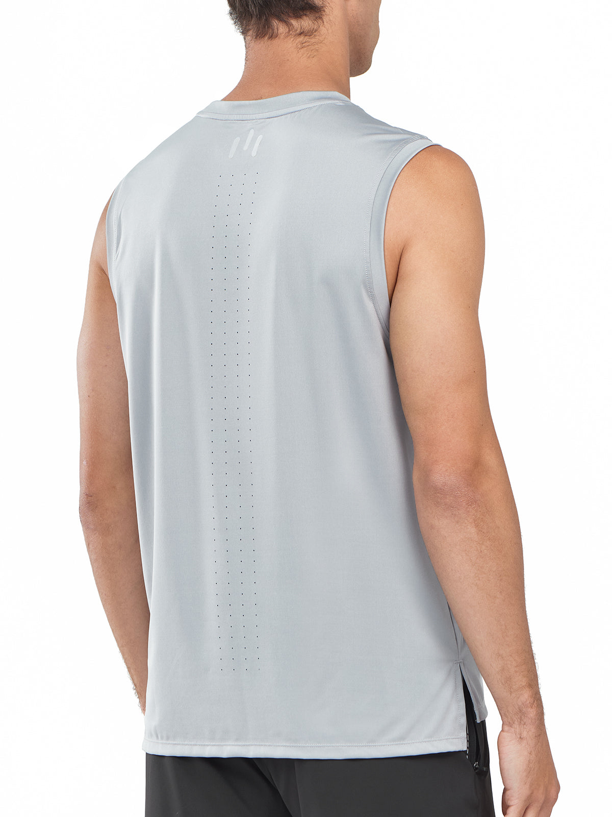 Northyard Men's Light Grey Athletic Sleeveless Shirts Dry Fit Workout Tank Tops for Running Back