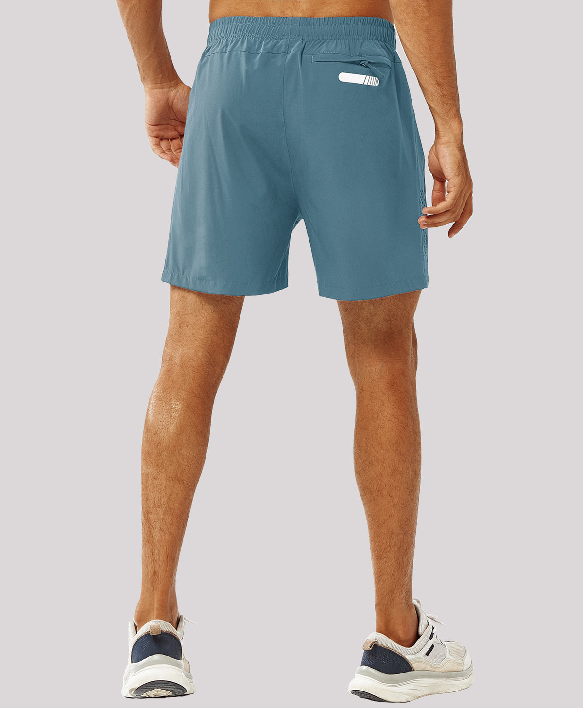
Men's Moisture Wicking 5-Inch Hiking Shorts & Lightweight Sweat Shorts — Grey Blue
