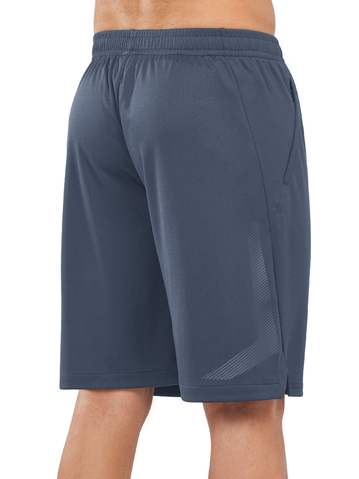 Northyard Men's Cool Grey Tennis 10" Long Mesh Shorts with Pockets for Basketball Workout Back