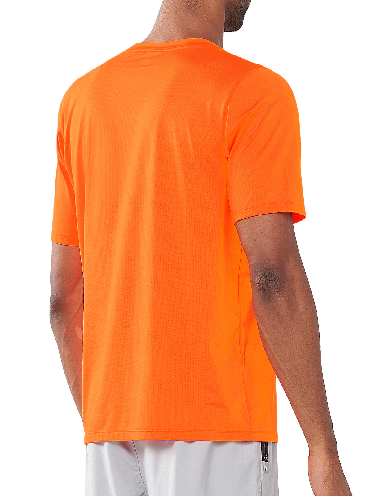 Northyard Men's Orange Gym Compression T Shirts Breathable Wicking for Workout Fitness Back