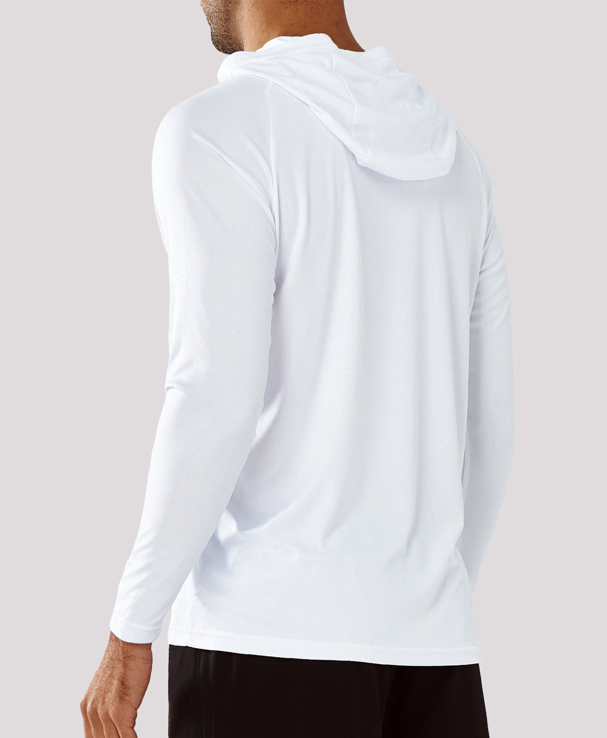 
Men's Fishing Sun Hoodie T Shirt Lightweight Long Sleeve for Workout — White