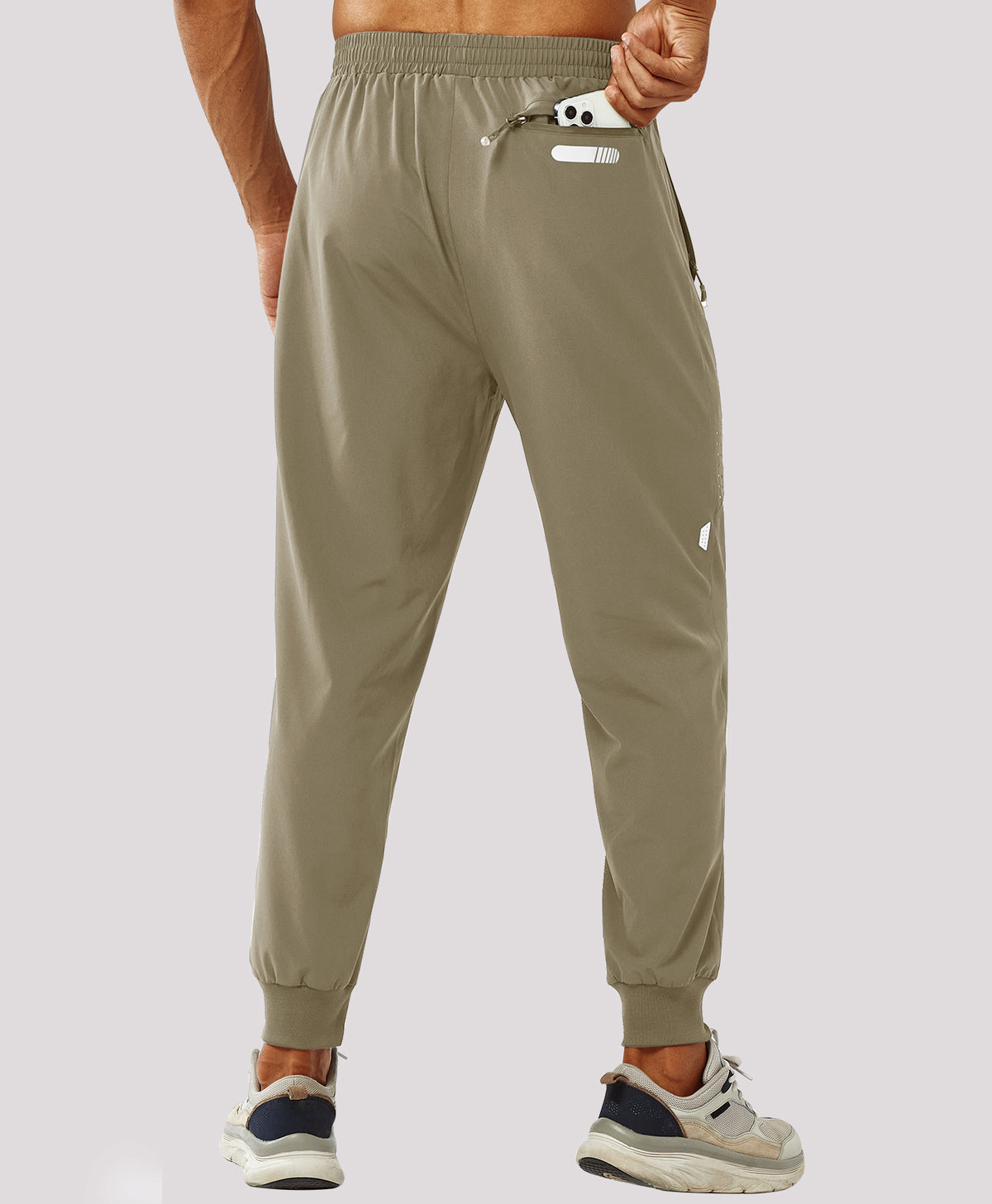 
Men's Lightweight Athletic Joggers Gym Workout Sport Pants for Running — Light Khaki