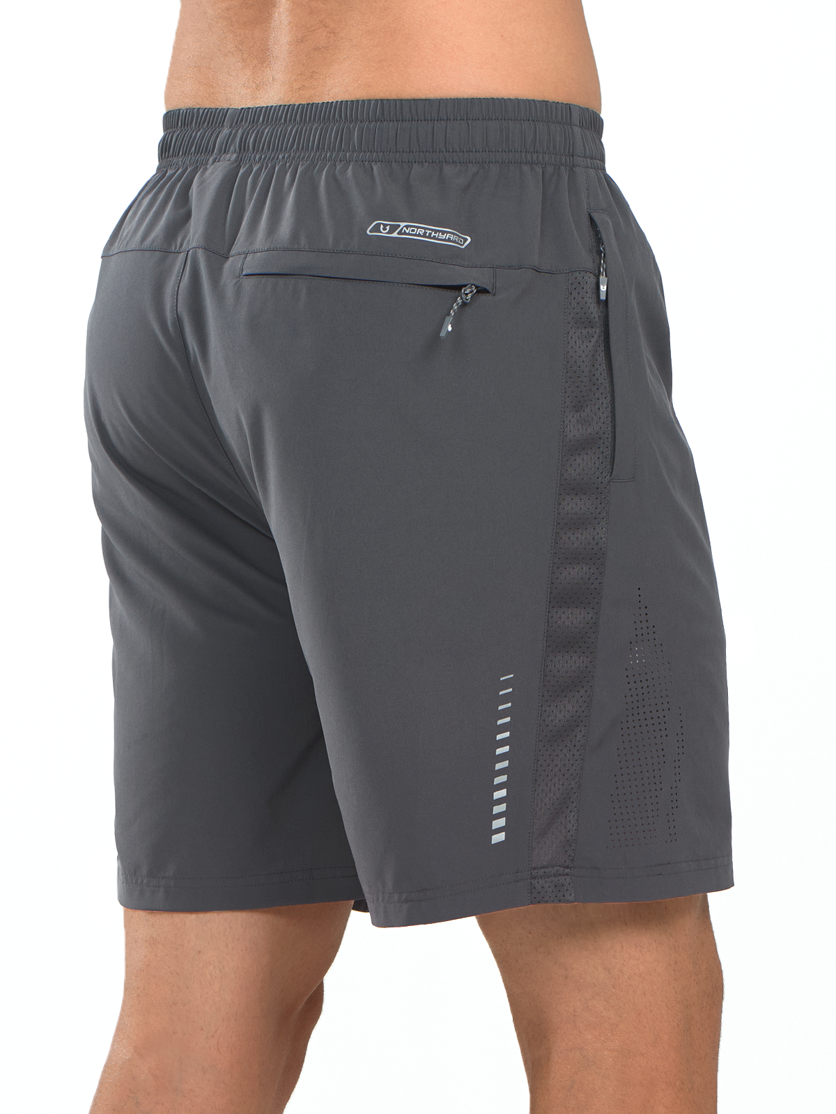 Men's Dark Grey Gym Sweat 7" Moisture Wicking Shorts Pockets