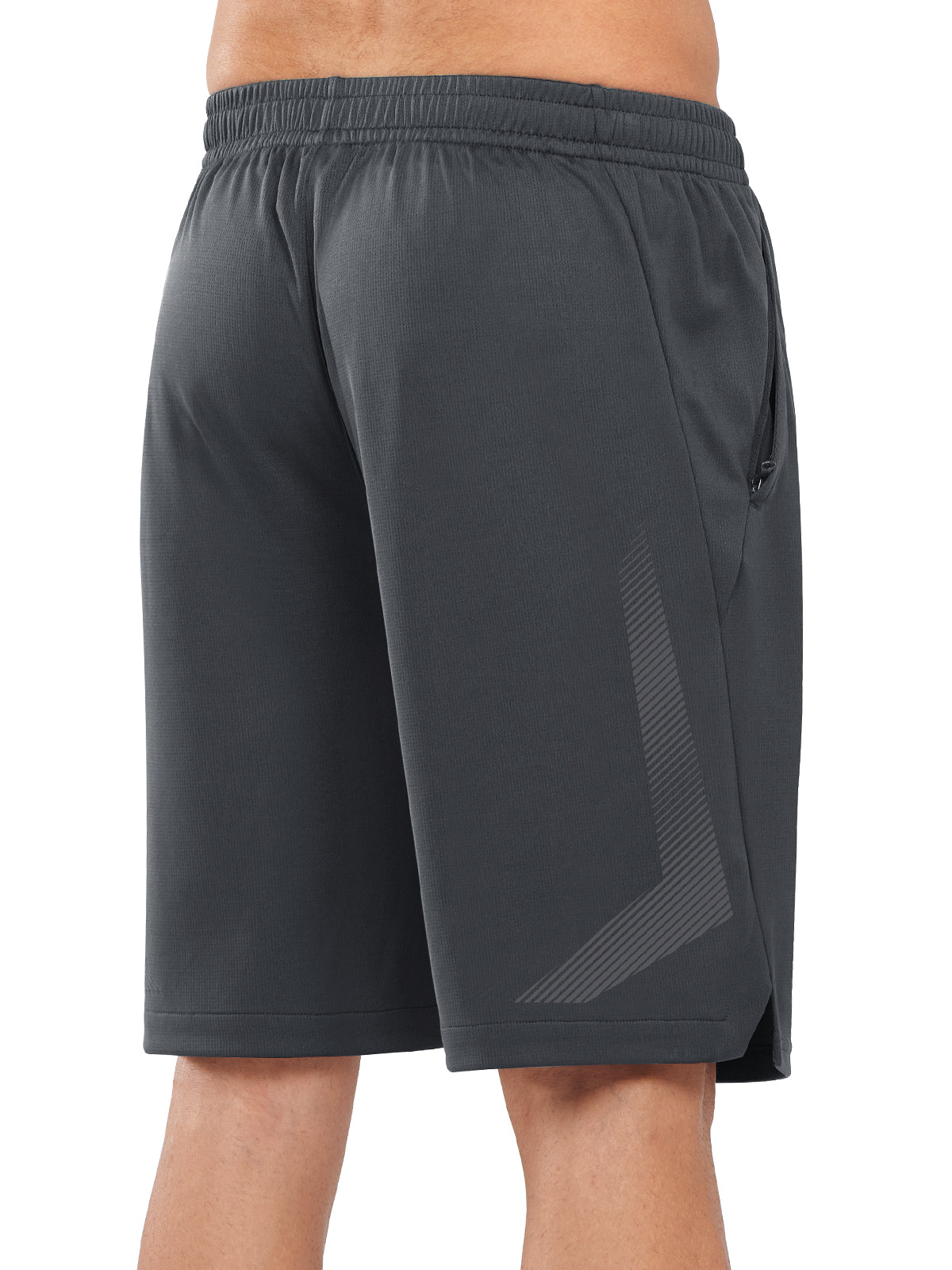 Northyard Men's Dark Grey Tennis 10" Long Mesh Shorts with Pockets for Basketball Workout Back