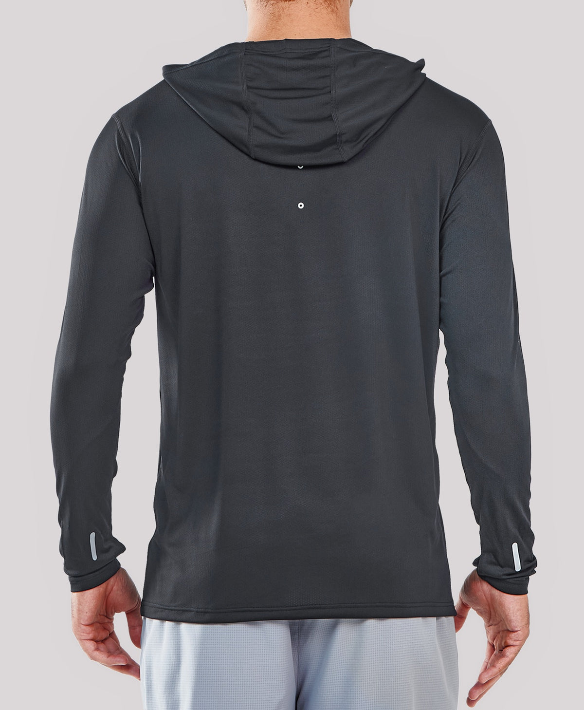 
Men's UPF50+ Rash Guard Hoodie T-Shirts — Black