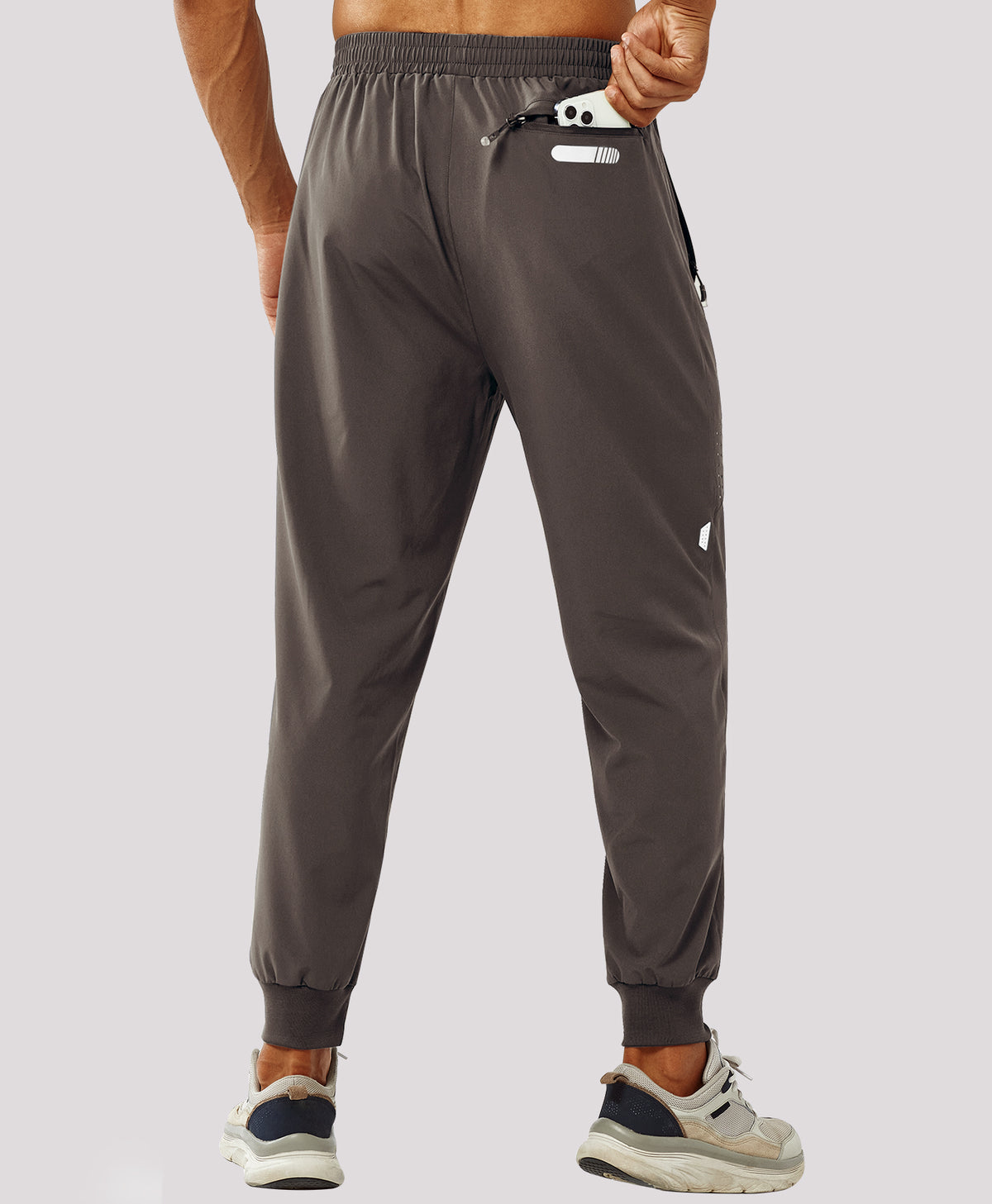 
Men's Lightweight Athletic Joggers Gym Workout Sport Pants for Running — Coffee