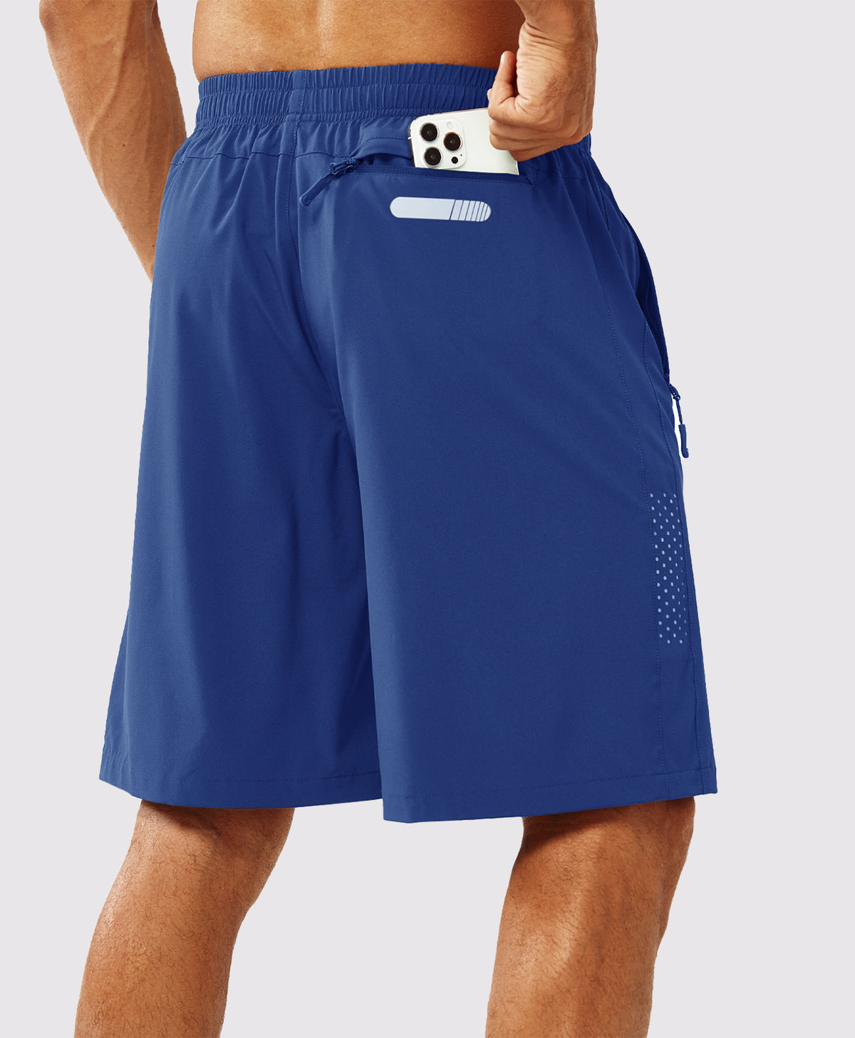 
Men's Hiking 9 Inch Inseam Athletic Shorts Quick Dry Fit Gym Workout — Royal Blue