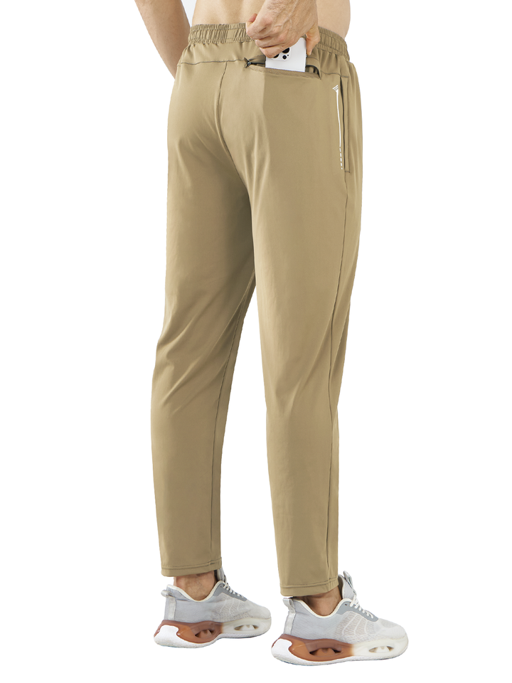Northyard Men's Light Khaki Athletic Work Pants Lightweight Track Joggers for Gym Running Pocket